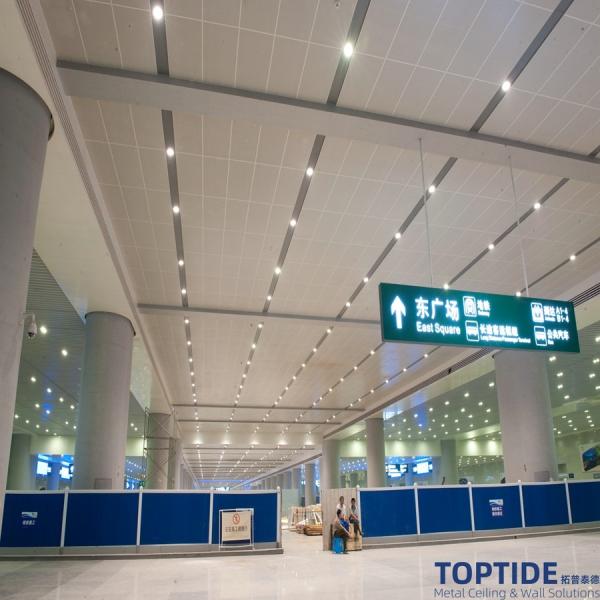 CE Certified Snap In Building Decorational Acoustical Perforated Soundproofing Aluminium Suspended Square Ceiling Tiles