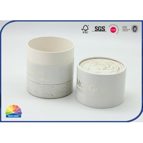 Трубок цилиндра картона свечи упаковывая штемпелевать белых горячий