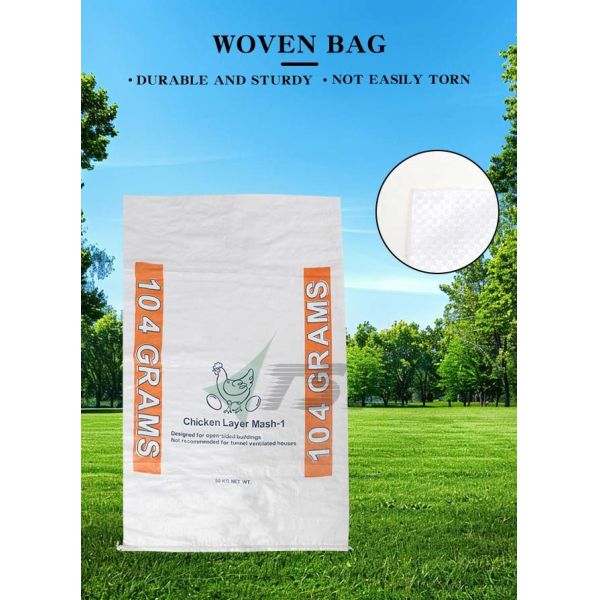 White Heat Treated White PP Woven Bags Gravure Printing Custom Logo Moisture Proof