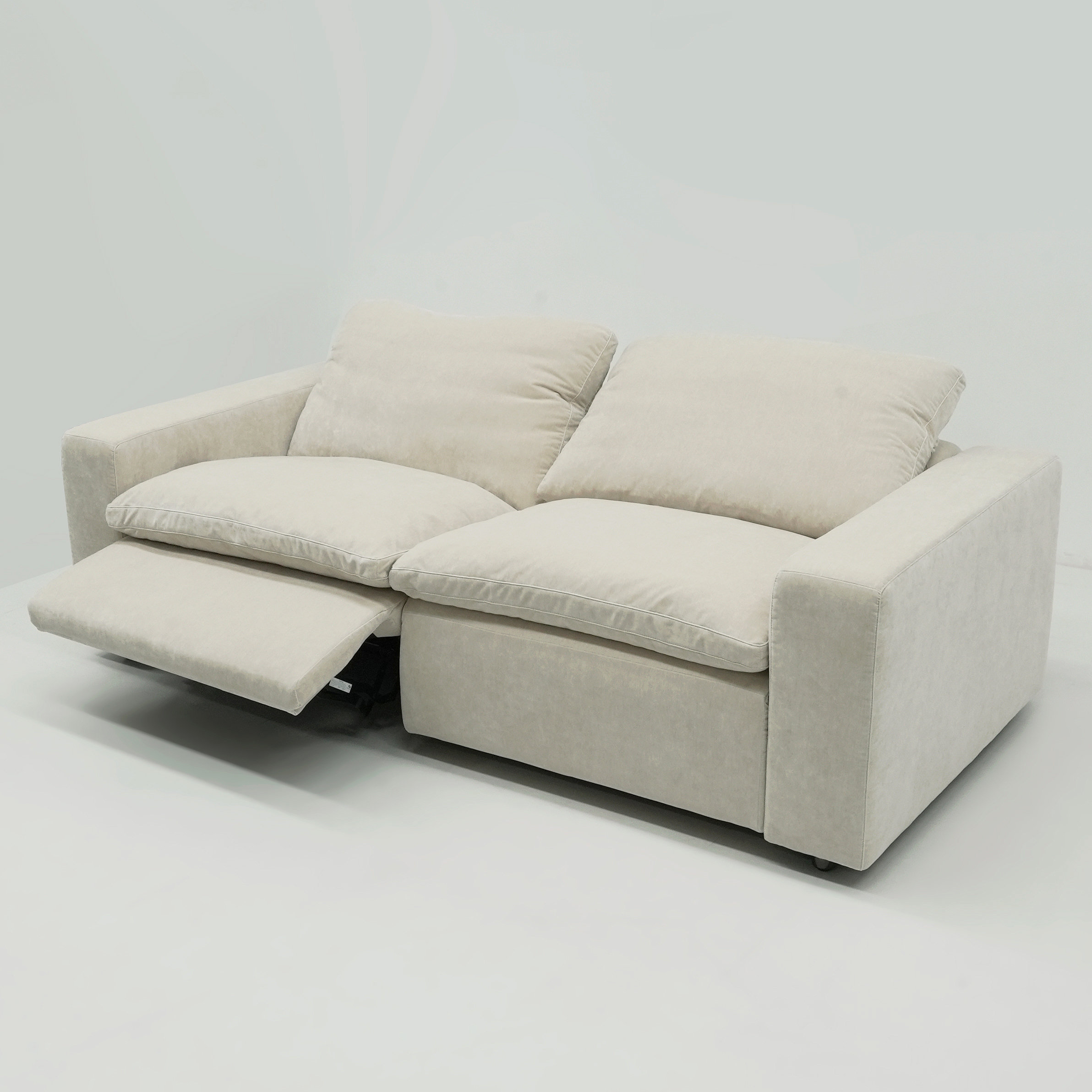 Minimalist Two Seat Power Reclining Sofa With Adjustable Headrest OEM Service