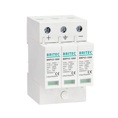 BRPV3-1000 1000V 3P Solar PV spd DC Surge Protection Device surge Arrester Suppressor pv dc lightning protection DC PV Solar Energy 1000V Surge Protector