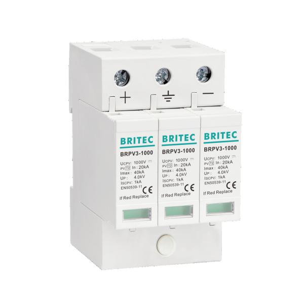 BRPV3-1000 1000V 3P Solar PV spd DC Surge Protection Device surge Arrester Suppressor pv dc lightning protection DC PV Solar Energy 1000V Surge Protector