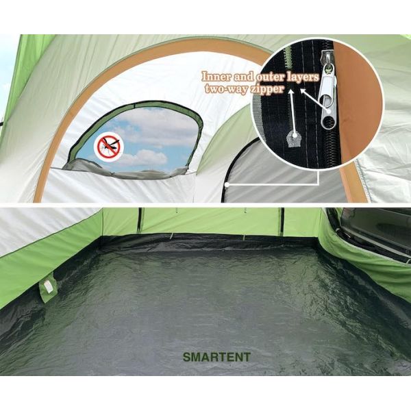 8.2*8.2*6.6Ft Dual Color Waterproof PU3000MM Coated Polyester 210T All Season Vehicle Camping Tent Easy Setup