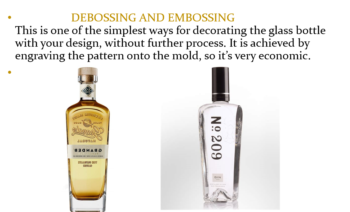 бутылки ликера 750ml с Debossed выбили помечать буквами логотип