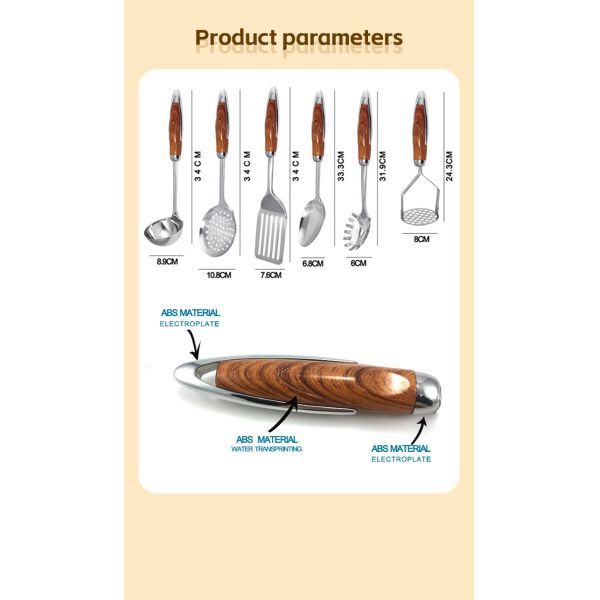 Eco-Friendly Stainless Steel Kitchen Utensils Set for Professional Cooking Appliances