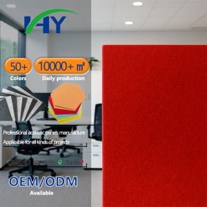 Modern Red Acoustic Wall Panel 100% Polyester Fiber 2420*1220*9mm Sound Proofing