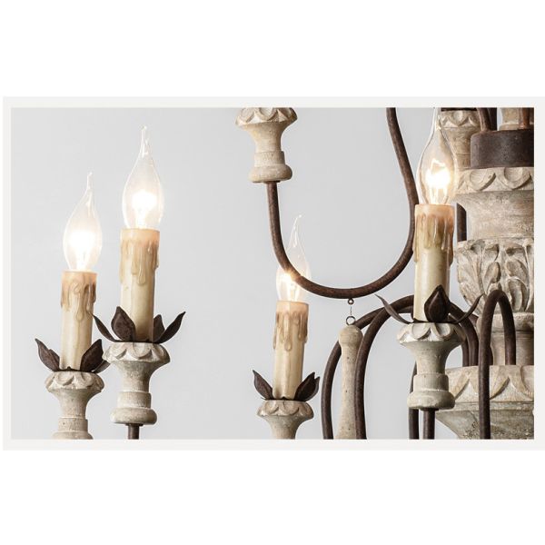Wood and brushed nickel chandelier for Kitchen Bedroom (WH-CI-55)