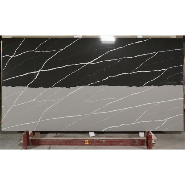 Quartzo de superfície veado branco da bancada de Calacatta das máscaras de duas cores de 20MM