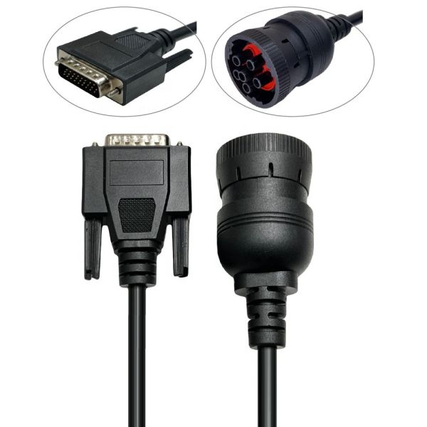Industrial-Grade Normal Plug Material PA66 CF ABS PC -20-80°C Diesel Laptops 6-Pin Diagnostic Cable for Noregon DLA 2.0