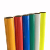 Des feuilles de vinyle réfléchissantes prismatiques de qualité diamantée en rouleau blanc jaune rouge vert bleu fluorescent