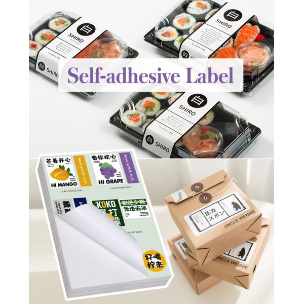 Fabrique en gros 100U PET auto-adhésif auto-adhésif étiquette brillante