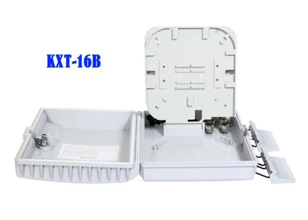2 Into 16 Out Overhead Fiber Optic Distribution Box Splicing Black Holding Pole Gray