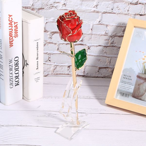 24k Gold Rose Artificial Wedding Decoration Festival Gifts Romantic