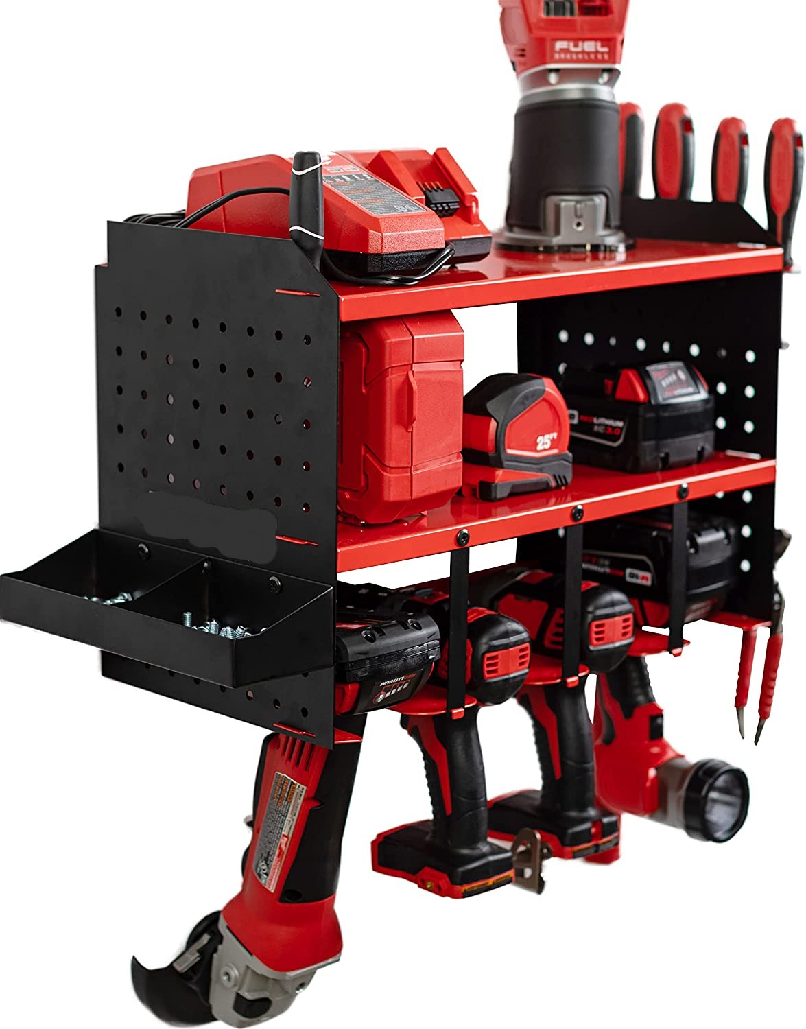 Пегборд беспроводная сверла батарея зарядная станция Полная полка электроинструмент организатор с магнитной стойкой хранилища