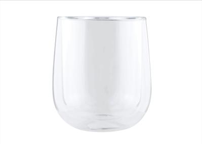 Insulated Double Layer Glass Coffee Cups , Double Wall Coffee Mug Heat Resistance