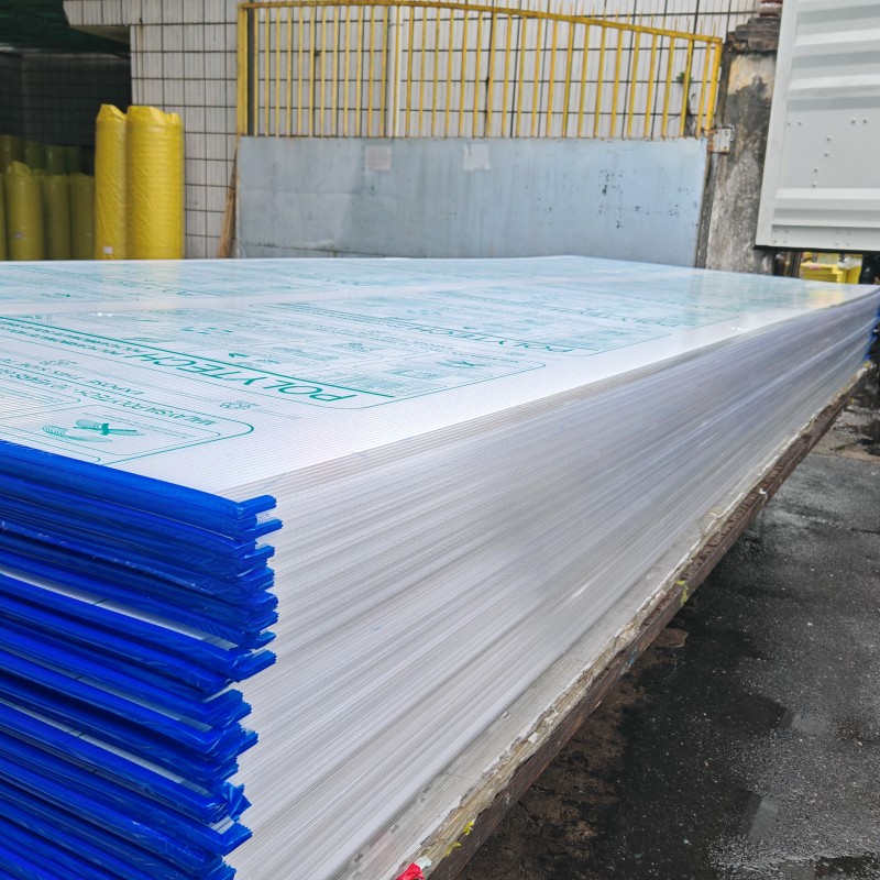Awning Canopy Roofing Polycarbonate Hollow Sheet Normal Size 2.1 by 5.8 Meters UV Resistant Lightweight Roofing Solution