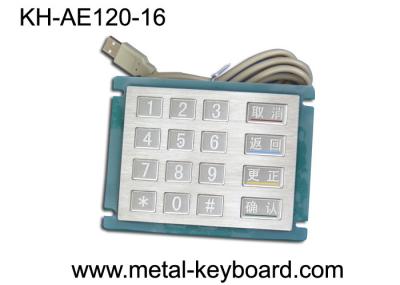 Material de aço inoxidável do botão à prova de intempéries customizável do teclado 16 do metal