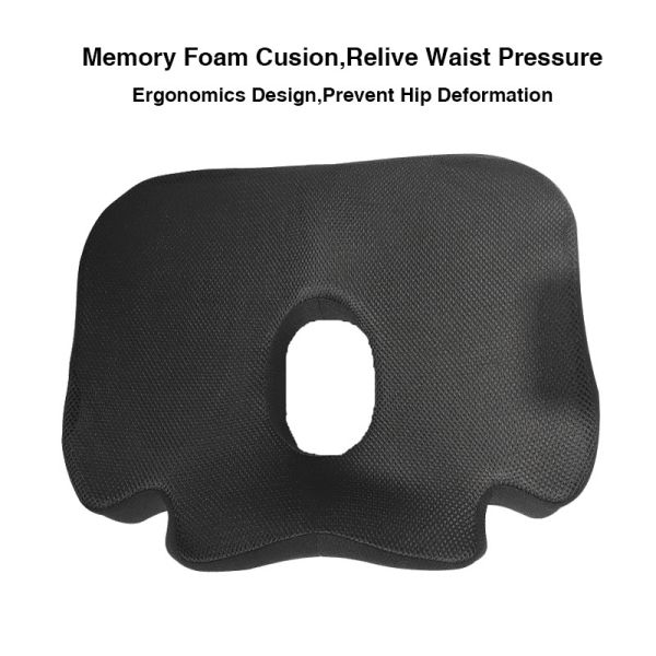 Knitted Memory Foam Chair Cushion for Office Support in Sciatica Coccyx Back Tailbone