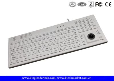 Teclado branco do silicone do luminoso do FCC do CE feito sob encomenda com Trackball
