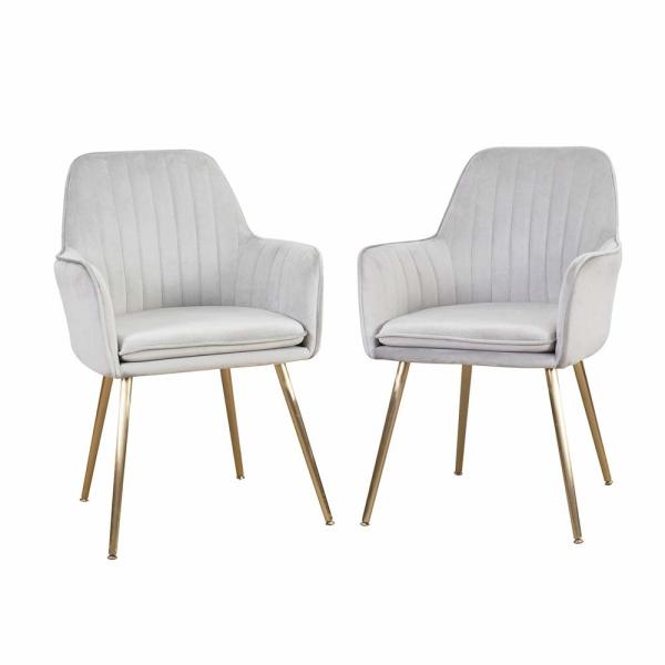 Elegant High Back Dinning Chairs With Arms , Modern Velvet Accent Chair Guest Room