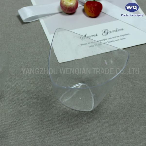 4oz Triangular Dessert Appetizer Tumbler Cups Plastic Disposable Cups-heat resistant disposable cups