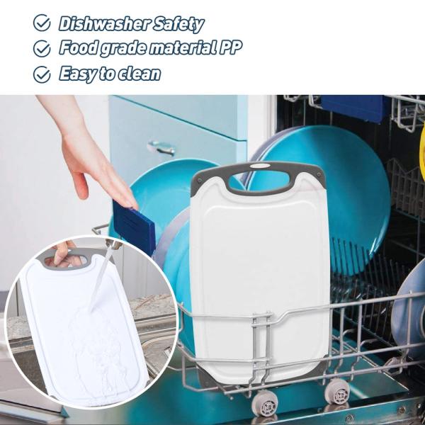 3 Sizes PP Plastic Cutting Board Set with Wear-resistant Material and Non-Slip Surface