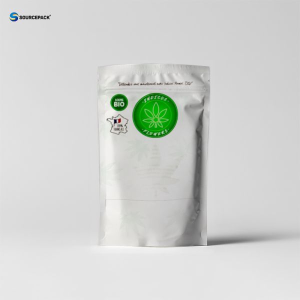Eco Friendly CBD Flower Weed Packaging Bags Kraft Paper Pouch With Window And Zipper