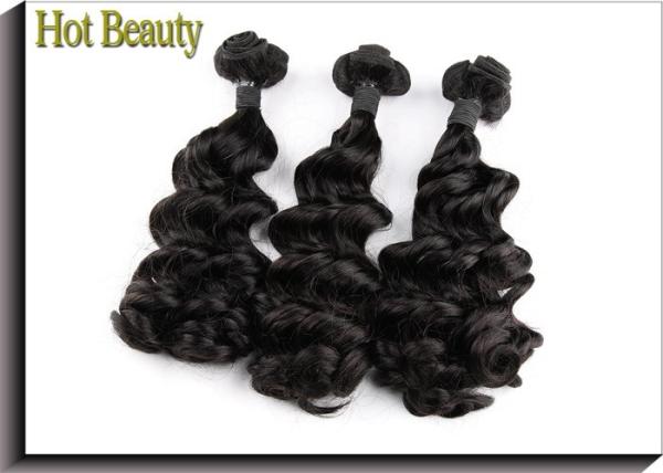 Spanish Curl 7A Grade Virgin Hair From One Donor Natural Black , Can Be Permed Again