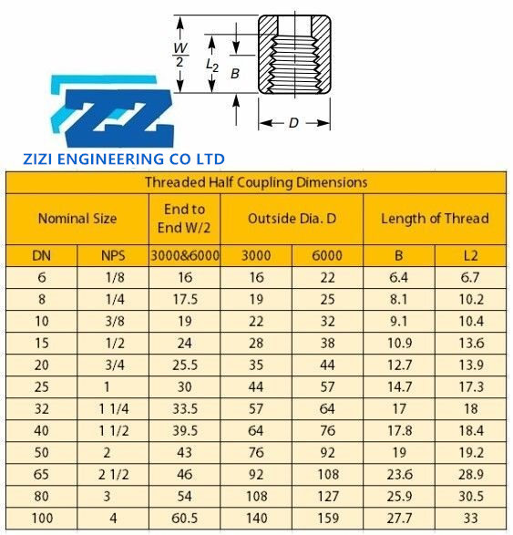 Stainless Steel NPT Half Coupling , Anti Rust Oil Half Inch Coupling For Petroleum