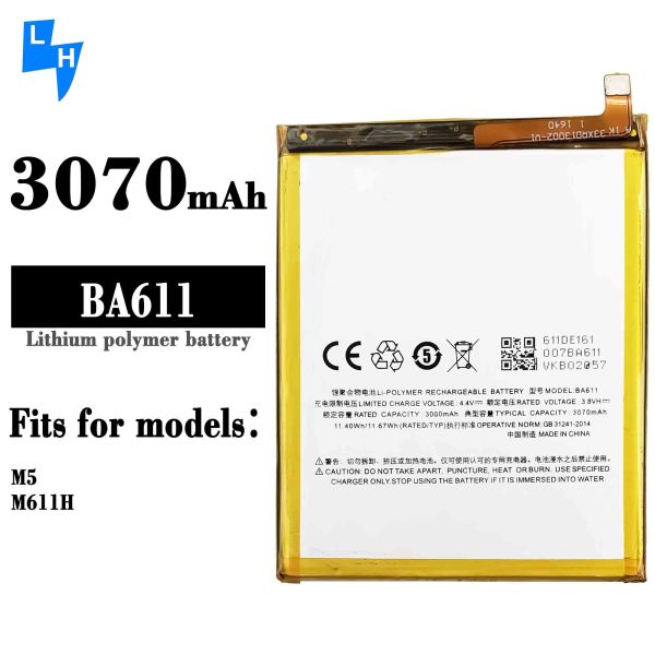Proteção de IC duplo 3000mAh Bateria de Lítio de Alta Capacidade BA611 Para Meizu