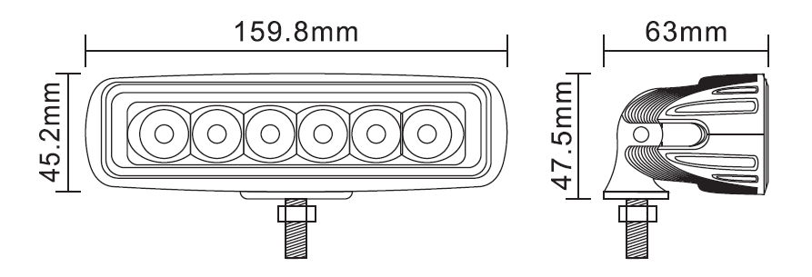 Поток прямоугольные 6 медленно двигает мини Адвокатура света IP69k СИД 30W 6000K