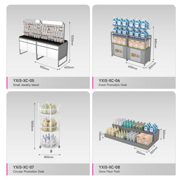 Facial Mask Combination Cabinet White Wooden Display Rack For Cosmetic Store Decoration And Retail Store Design