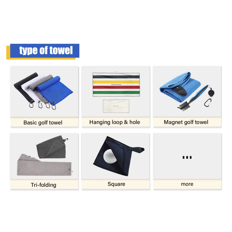 Micro Fiber Golf Microfiber Towel Woven Pattern Custom Waffle Golf Towel
