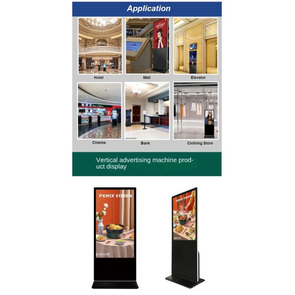 89 Visual Angle Floor Standing Touch Screen Kiosk 49 Inch High Brightness