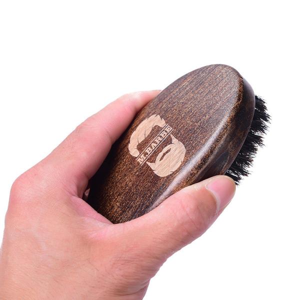 Madeira de Abeis Large Boar Bristle Barbear Brush para Barba Espessa Mão de Madeira de Noz Negra