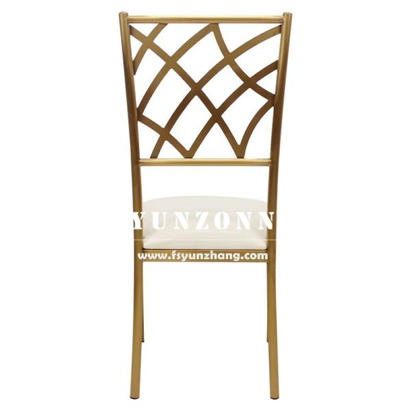 Modern Dining Furniture Stackable Wedding Chiavari Chair Gold Stainless Steel Banquet Chair