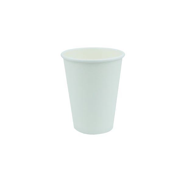 Plain White Insulated Paper Cups Of Single Wall Barbeque Large Volume 400ml