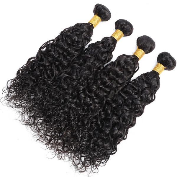 WATER WAVE Cheap Natural  Remy Indian Human Hair Vendor Weave Bundles and wefts