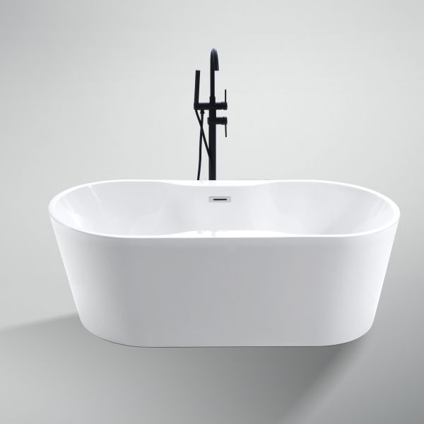 Hand Control Narrow Rim Border Popular Designs Ellipse Acrylic Freestanding Bathtub