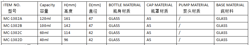 40ml 60ml 100ml 120ml Empty Cosmetic Glass Bottle Lotion Essence Packaging (MC-310)