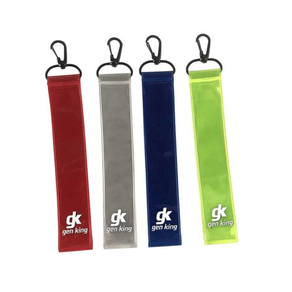 7 Days Sample Custom Logo Reflective Strap for Bag Fashion Black Metal EN 13356 Keychain