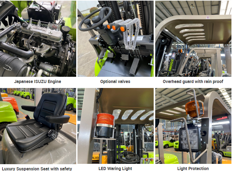 3.5 Ton 20 km/h  Diesel Forklift Truck ISUZU Engine Container
