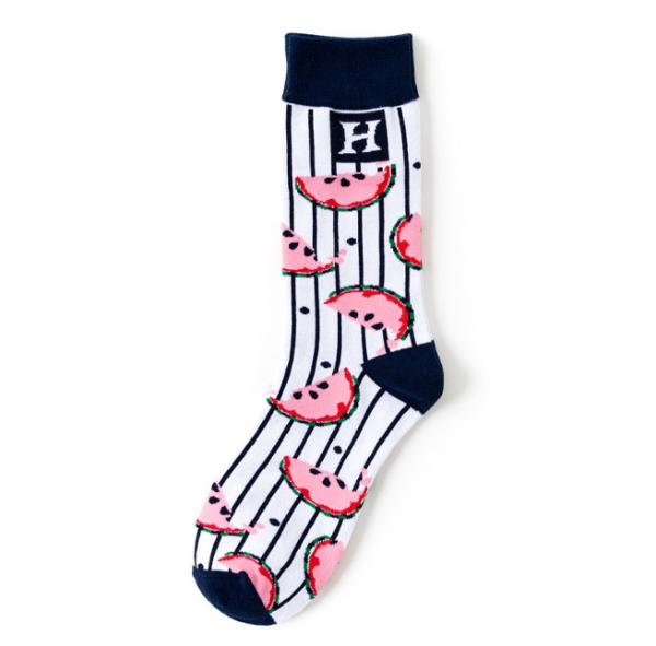 Trendy Men's Stylish gourmet burger pizza cartoon cotton socks creative personality socks