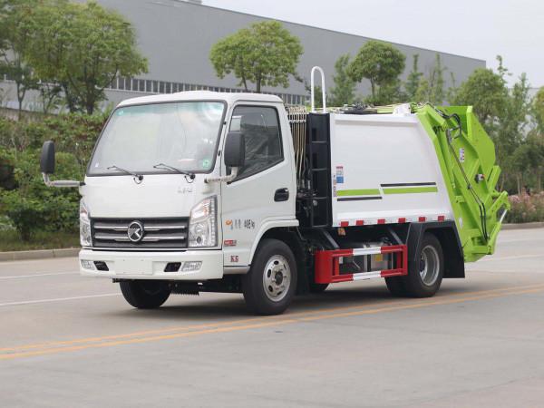 4 Cubic Compression Garbage Truck With Box Structure