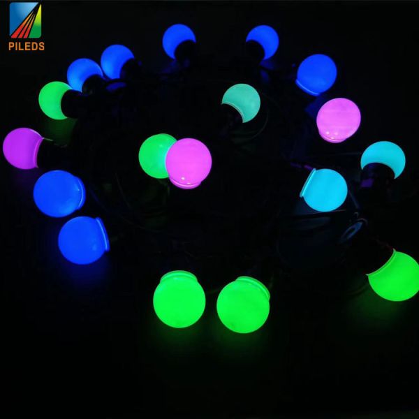 Spherical LED String Lamp , Lucency Milky christmas rope lights outdoor