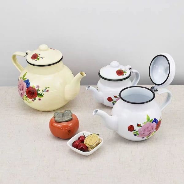 Enamel Dinnerware Set with Plate Mug Sugar Pot High Temperature Logo Printing