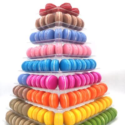 9 башня конуса Macaron волдыря квадрата 41cm высокорослая пластиковая Macaron слоя упаковывая