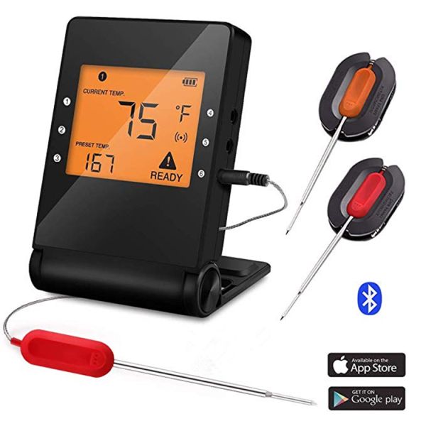 2 Probe Barbecue Meat Thermometer / Bluetooth Wireless Barbecue Thermometer Indoor Outdoor