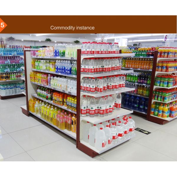 Anti Rust Convenience Store Shelving Units / Supermarket Display Racks