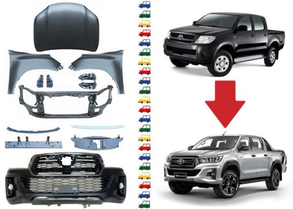 Export Auto Parts Body Kits For Toyota Hilux Vigo 2009 2012 , Upgrade To Hilux Rocco
